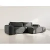Image de Rebecca - canapé dangle droit 4 places convertible avec coffre en velours texturé - Gris Anthracite