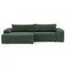 Image de Rebecca - canapé d'angle gauche 4 places convertible avec coffre en velours texturé - best mobilier - vert REBECCA