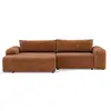 Image de Rebecca - canapé d'angle gauche 4 places convertible avec coffre en velours texturé - best mobilier - rouille REBECCA