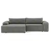 Image de Rebecca - canapé d'angle gauche 4 places convertible avec coffre en velours texturé - best mobilier - gris REBECCA