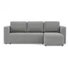 Image de Canopy - canapé d'angle réversible 4 places convertible avec coffre en velours côtelé - best mobilier - gris clair CANOPY