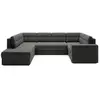 Image de Nappa - canapé panoramique d'angle droit 7 places convertible avec coffre en velours - best mobilier - gris NAPPA