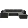 Image de Nappa - canapé panoramique d'angle gauche 7 places convertible avec coffre en velours - best mobilier - gris NAPPA