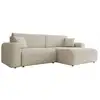 Image de Naomi - canapé d'angle réversible 4 places convertible avec coffre en velours côtelé - best mobilier - beige NAOMI
