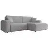 Image de Naomi - canapé d'angle réversible 4 places convertible avec coffre en velours côtelé - best mobilier - gris clair NAOMI
