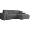 Image de Naomi - canapé d'angle réversible 4 places convertible avec coffre en velours côtelé - best mobilier - gris foncé NAOMI