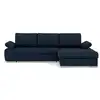 Image de Bianca - canapé d'angle droit 4 places convertible avec coffre en tissu texturé - best mobilier - bleu marine BIANCA