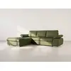 Image de Bianca - Canapé D'angle Gauche 4 Places Convertible Avec Coffre En Tissu Texturé - Vert