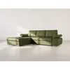 Image de Bianca - Canapé dangle gauche 4 places convertible avec coffre en tissu texturé - Vert