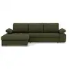 Image de Bianca - canapé d'angle gauche 4 places convertible avec coffre en tissu texturé - best mobilier - vert BIANCA