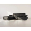 Image de Bianca - Canapé D'angle Gauche 4 Places Convertible Avec Coffre En Tissu Texturé - Noir
