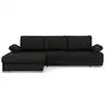 Image de Bianca - canapé d'angle gauche 4 places convertible avec coffre en tissu texturé - best mobilier - noir BIANCA