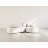 Image de Miro - Canapé D'angle Droit 4 Places Convertible Avec Coffre En Velours Texturé - Beige