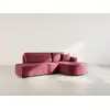 Image de Miro - Canapé D'angle Droit 4 Places Convertible Avec Coffre En Velours Texturé - Prune
