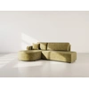 Image de Miro - Canapé D'angle Gauche 4 Places Convertible Avec Coffre En Velours Texturé - Vert Olive