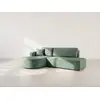 Image de Miro - Canapé D'angle Gauche 4 Places Convertible Avec Coffre En Velours Texturé - Vert
