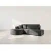 Image de Miro - Canapé D'angle Gauche 4 Places Convertible Avec Coffre En Velours Texturé - Gris Anthracite