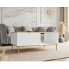 Image de Hope - Table Basse 100 Cm - 1 Tiroir Et 1 Niche - Blanc / Doré