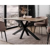 Image de Tom - Table À Manger - Plateau Effet Bois - Pieds En Métal - 4 À 6 Personnes - Bois / Noir