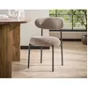 Image de Adelia - lot de 2 chaises - pieds en métal - en tissu texturé - Sable