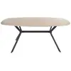 Image de Ruben - table à manger - plateau en céramique effet travertin - pieds en acier - 4 à 6 personnes - lisa design - beige et noir RUBEN