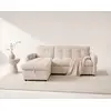 Image de Octave - Canapé D'angle Réversible 4 Places Convertible Avec Coffre En Velours Texturé - Beige