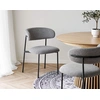 Image de Erica - Lot De 2 Chaises En Tissu Bouclette - Pieds En Acier - Gris