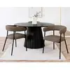 Image de Sadie - Lot De 2 Chaises Fsc 100% En Tissu Texturé - Pieds En Acier - Marron