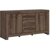 Image de Buffet 2 portes 3 tiroirs Petits-meubles - Adam - 160 x 45 x 85cm - Bois foncé