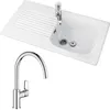 Image de Evier 1 bac VILLEROY ET BOCH Tudor + mitigeur cuisine GROHE Bauloop bec haut