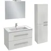 Image de Pack meuble vasque 80 cm JACOB DELAFON Ola up blanc + colonne + miroir + spot