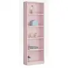 Image de Bibliothèque avec 5 étagères coloris rose - dim : h 180 x l 52 x p 25 cm -pegane-