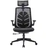 Image de Subsonic - chaise ergonomique pour bureau i-care leaf, siege gaming, renfort lombaire, dossier et appui-tête réglables, rocking noir SA5707-1