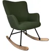 Image de Fauteuil à bascule en tissu boucle vert kaki KAIRA