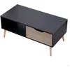Image de Table basse avec tiroir style scandinave noire FREJA