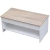 Image de Table basse avec plateau relevable blanche et bois HEDDA