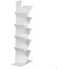 Image de Bibliothèque 8 étagères inclinées blanche SIMONE