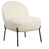 Image de Fauteuil en tissu bouclette écru HELMI