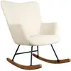 Image de Fauteuil À Bascule En Tissu Bouclette Écru Kaira