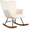 Image de Fauteuil à bascule en tissu bouclette écru KAIRA