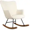 Image de Fauteuil à bascule en tissu bouclette écru kaira