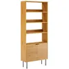 Image de Bibliothèque en bois 4 étagères et 2 portes STINNA