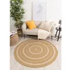 Image de Tapis - NAZAR RUGS - NATURE - 120x120 cm - Effet jute - Blanc