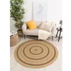 Image de Tapis - NAZAR RUGS - NATURE - 160x160 cm - Effet jute naturel - Noir
