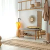 Image de Tapis intérieur extérieur effet jute naturel à motif géométrique - NAZAR RUGS - 80x300 cm - NATURE - Noir
