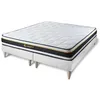 Image de Ensemble double sommier 90x200 + matelas SOFT 180x200 - Blanc - A lattes - Très bonne indépendance de couchage