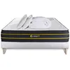 Image de Pack Matelas Ultra 160x200 + Sommier Blanc + Couette + 2 Oreillers
