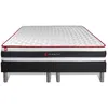 Image de Ensemble double sommier + matelas ENERGY ressorts ensachés et mémoire de forme 180x200 180 x 200 cm Noir