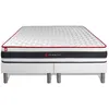 Image de Ensemble double sommier + matelas ENERGY ressorts ensachés et mémoire de forme 180x200 180 x 200 cm Blanc
