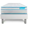 Image de Ensemble 90x190 Matelas Bodymax Micro Ressorts Ensachés Et Mémoire De Forme + Sommier Kit Blanc